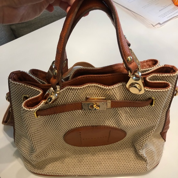 Beige bag with brown details - Picture 4 of 12